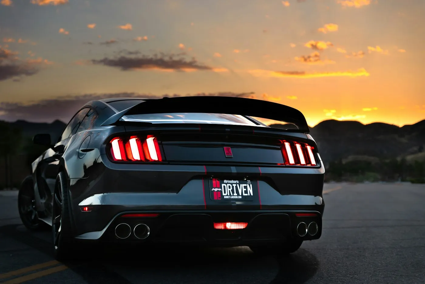 Ford Mustang Shelby at sunset